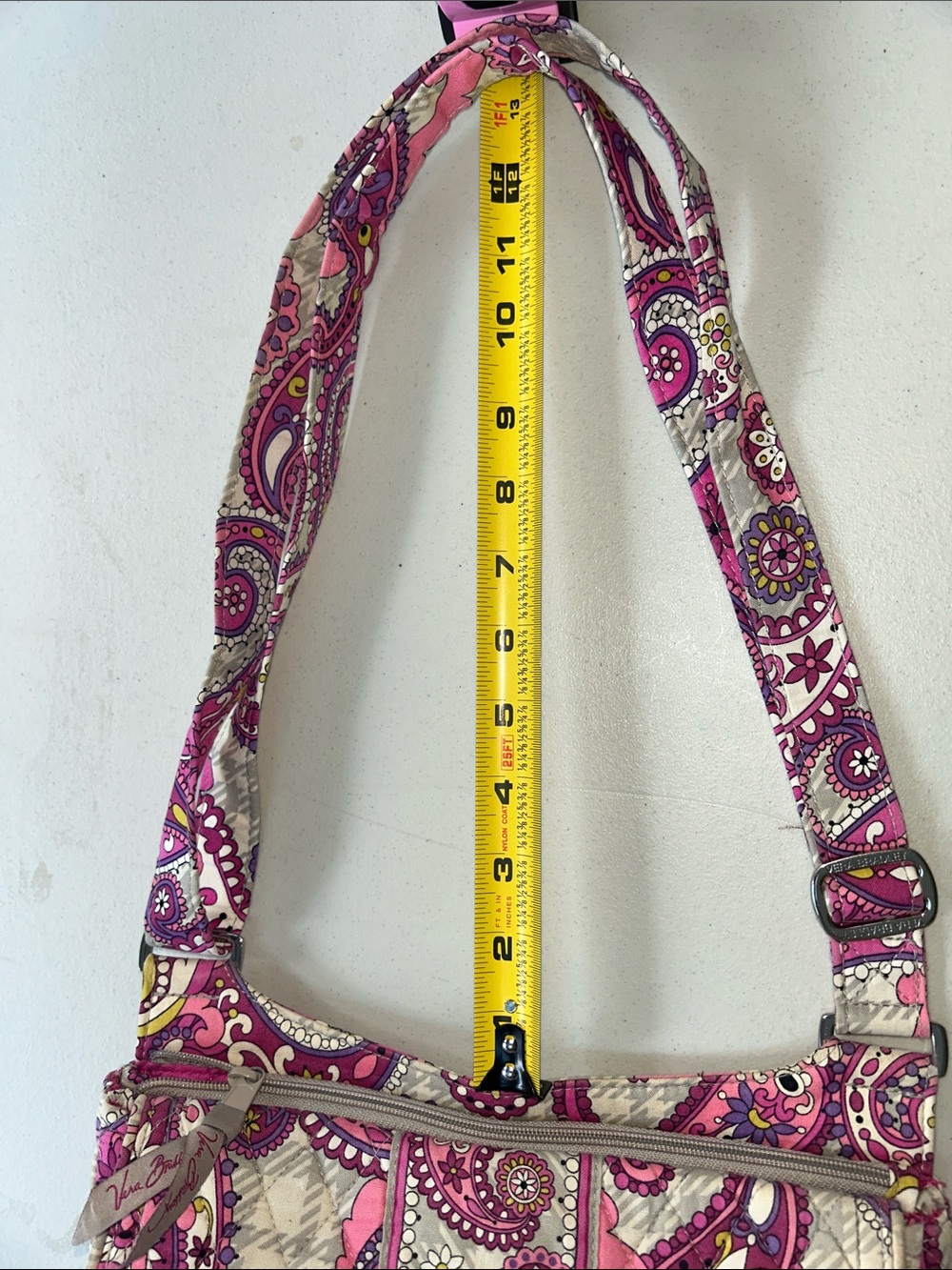 Vera Bradley Pink Paisley Quilted Crossbody Bag - Picture 8 of 11